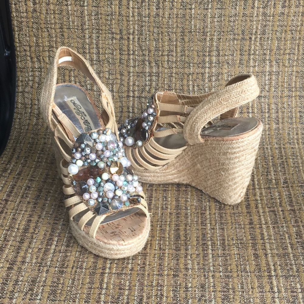 Naughty Monkey Wedge Shoes with Bling